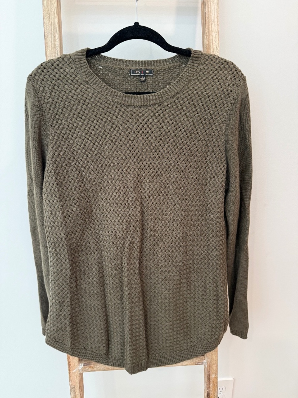 Olive Green Textured Sweater